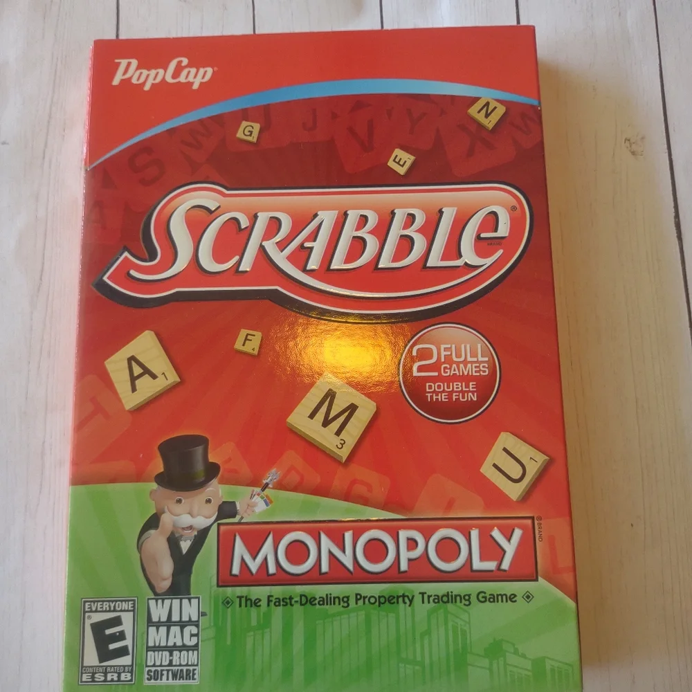 SEALED Popcap Scrabble Monopoly WINDOWS/MAC